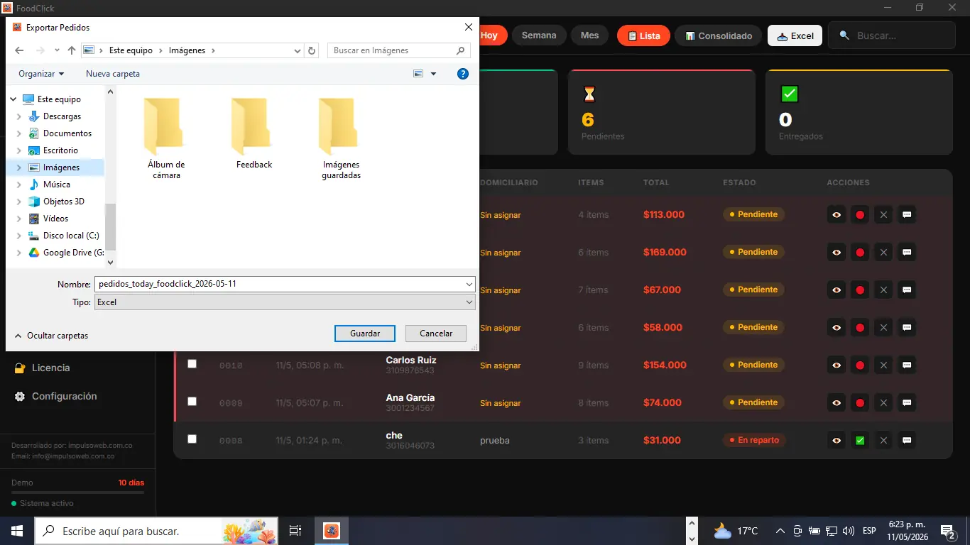 Exportar Reportes a Excel
