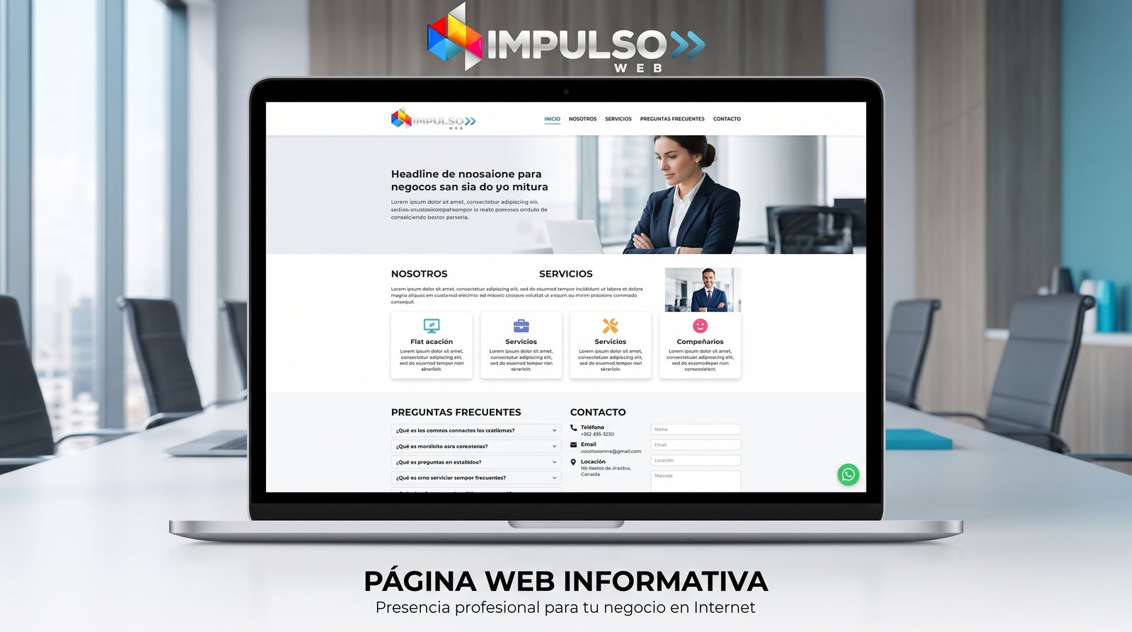 Showcase Página Web Informativa Corporativa en PC y Móvil ImpulsoWeb