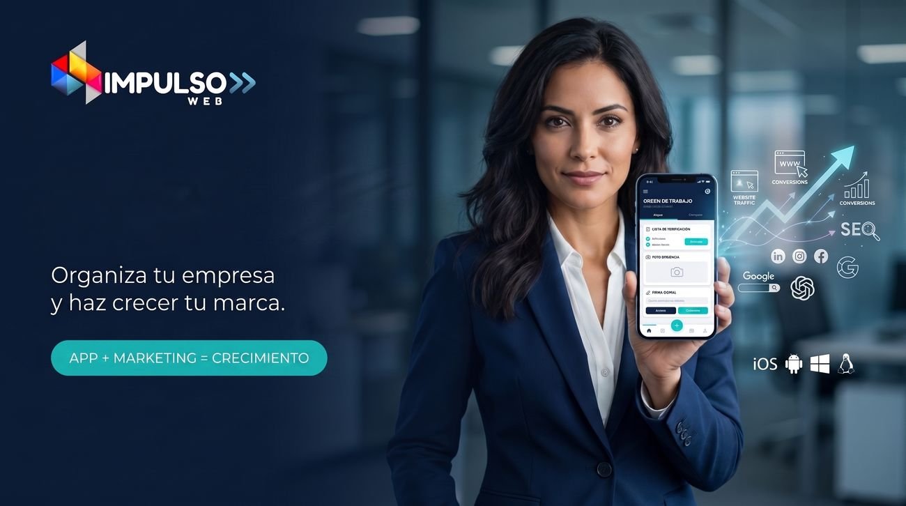 ImpulsoWeb: apps móviles, páginas web, SEO, Google, redes sociales e inteligencia artificial para hacer crecer tu empresa, compatible con iOS, Android, Windows y Linux